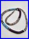 Vintage Native American Santo Domingo Turquoise Shell Heishi Disc Bead Necklace