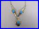 Vintage Native American Signed Ede Sterling Silver Turquoise Necklace