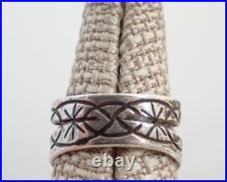 Vintage Native American Signed Jasper Agate Sterling 1 3/4 Ring Sz 8.5
