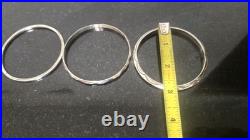 Vintage Native American Signed TAHE Carinated 925 Sterling Silver 3 Bracelet Set