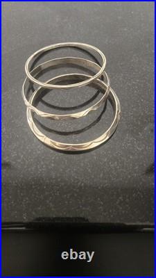 Vintage Native American Signed TAHE Carinated 925 Sterling Silver 3 Bracelet Set Vintage Native American Signed TAHE Carinated 925 Sterling Silver 3 Bracelet Set