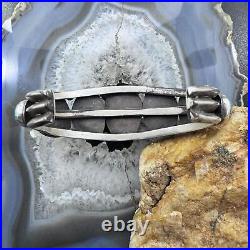 Vintage Native American Silver 7 Turquoise Decorated Flexible Bracelet For Men