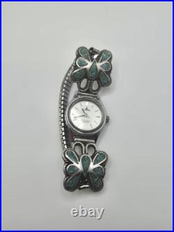 Vintage Native American Silver Jewelry Lot Rings, bracelets, earring And Watch