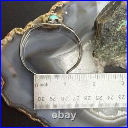 Vintage Native American Silver Leaf & Turquoise Split Shank Bracelet For Women