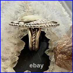 Vintage Native American Silver Oval MOP Decorated Ring Size 6.25 For Women Vintage Native American Silver Oval MOP Decorated Ring Size 6.25 For Women