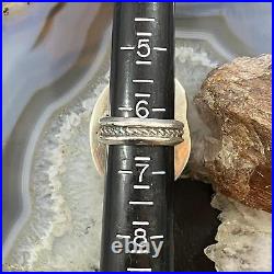 Vintage Native American Silver Oval MOP Decorated Ring Size 6.25 For Women Vintage Native American Silver Oval MOP Decorated Ring Size 6.25 For Women