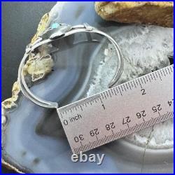 Vintage Native American Silver Oval Turquoise Shadow Box Split Shank Bracelet