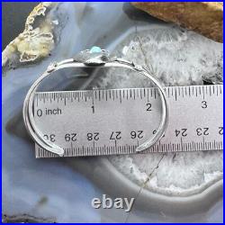Vintage Native American Silver Oval Turquoise Shadow Box Split Shank Bracelet