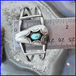 Vintage Native American Silver Oval Turquoise Shadow Box Split Shank Bracelet Vintage Native American Silver Oval Turquoise Shadow Box Split Shank Bracelet