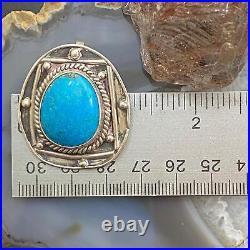 Vintage Native American Silver Oval Turquoise Unisex Pendant