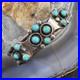 Vintage Native American Silver Petit Point Turquoise Cluster Bracelet For Women