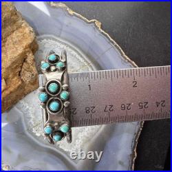 Vintage Native American Silver Petit Point Turquoise Cluster Bracelet For Women
