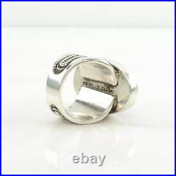 Vintage Native American Silver Ring Spiderweb Turquoise Stamped Sterling Size 10