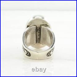 Vintage Native American Silver Ring Spiderweb Turquoise Stamped Sterling Size 10