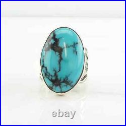 Vintage Native American Silver Ring Spiderweb Turquoise Stamped Sterling Size 10 Vintage Native American Silver Ring Spiderweb Turquoise Stamped Sterling Size 10