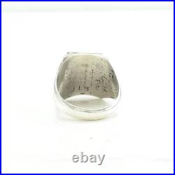 Vintage Native American Silver Ring Turquoise Fishscale Sterling Size 10 1/4