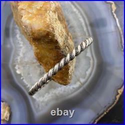 Vintage Native American Silver Rope Twisted Stackable Bracelet For Women