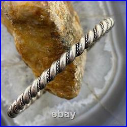 Vintage Native American Silver Rope Twisted Stackable Bracelet For Women
