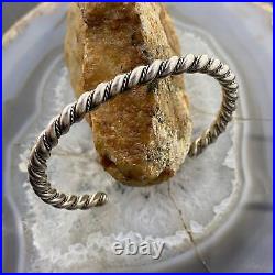 Vintage Native American Silver Rope Twisted Stackable Bracelet For Women