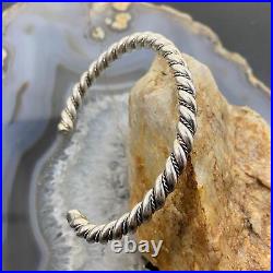 Vintage Native American Silver Rope Twisted Stackable Bracelet For Women