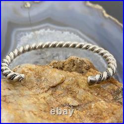 Vintage Native American Silver Rope Twisted Stackable Bracelet For Women
