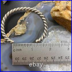 Vintage Native American Silver Rope Twisted Stackable Bracelet For Women