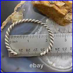 Vintage Native American Silver Rope Twisted Stackable Bracelet For Women