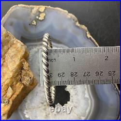 Vintage Native American Silver Rope Twisted Stackable Bracelet For Women