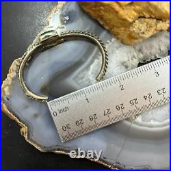 Vintage Native American Silver Square Malachite Decorated Bracelet For Women