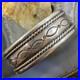 Vintage Native American Silver Stamped & Decorated Heavy Bracelet For Women