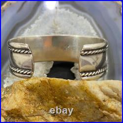 Vintage Native American Silver Stamped & Decorated Heavy Bracelet For Women