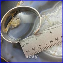 Vintage Native American Silver Stamped & Decorated Heavy Bracelet For Women
