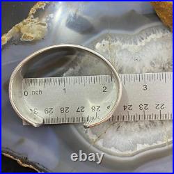 Vintage Native American Silver Stamped & Decorated Heavy Bracelet For Women