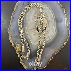 Vintage Native American Silver Turquoise Heart Lariat 26 Necklace For Women