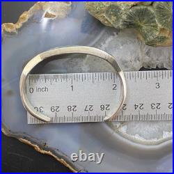 Vintage Native American Silver Turquoise Inlay Heavy Gauge Bracelet For Women