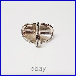 Vintage Native American Silver & Turquoise Large Cluster Ring Signed HC Size 6.5