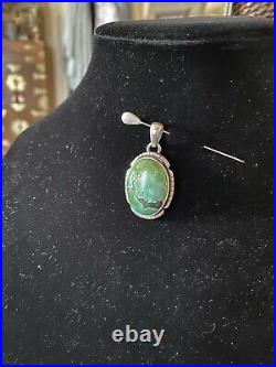 Vintage Native American Silver & Turquoise Pendant