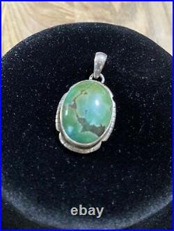 Vintage Native American Silver & Turquoise Pendant