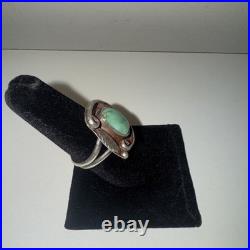 Vintage Native American Silver Turquoise Ring Size 8