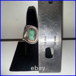 Vintage Native American Silver Turquoise Ring Size 8
