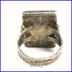 Vintage Native American Silver & Turquoise Ring, Size 8 1/2