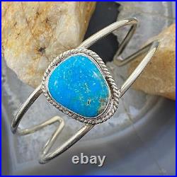 Vintage Native American Silver Turquoise Split Shank Bracelet For Women