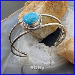 Vintage Native American Silver Turquoise Split Shank Bracelet For Women