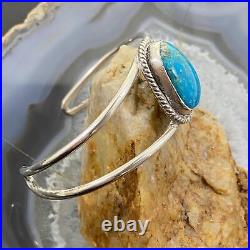Vintage Native American Silver Turquoise Split Shank Bracelet For Women