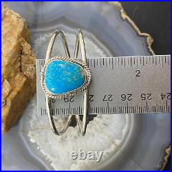 Vintage Native American Silver Turquoise Split Shank Bracelet For Women
