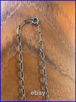 Vintage Native American Silver and Turquoise Necklace Signed 18
