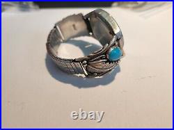 Vintage Native American Silver and Turquoise Watch Tips with Swiss Army watch