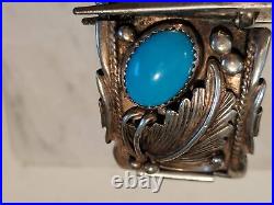 Vintage Native American Silver and Turquoise Watch Tips with Swiss Army watch