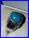 Vintage Native American Solid Sterling Silver Natural Turquoise Ring Size 9.5