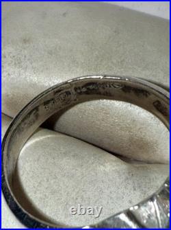 Vintage Native American Solid Sterling Silver Natural Turquoise Ring Size 9.5